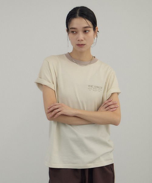 AMERICANA（アメリカーナ） tシャツ for SALON」リンガーT レディース