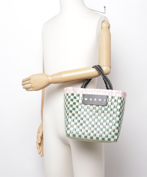 MARNI MARKET 「MARNI MARKET」 かごバッグ FREE グリーン×ピンク