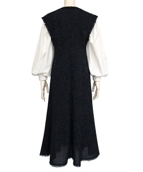 「RUIRUE BOUTIQUE」 長袖ワンピース 3L ブラック レディース_画像5