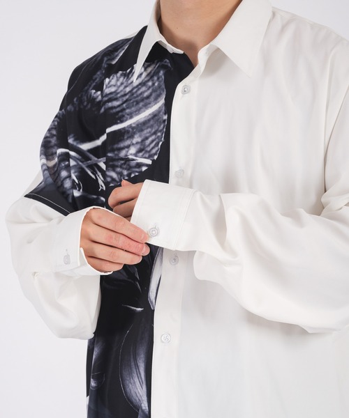 「REGIEVO」 長袖シャツ MEDIUM ブラック メンズ_画像3