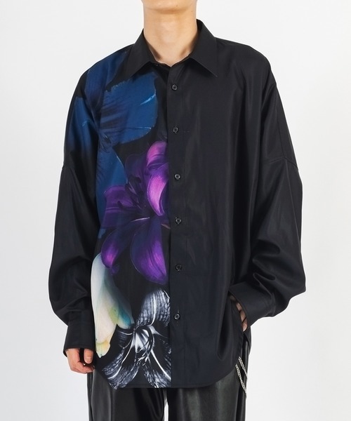 「REGIEVO」 長袖シャツ MEDIUM ブラック メンズ_画像9