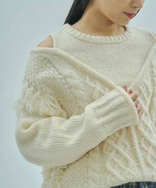 ローズバッド ニット ROSE BUD（ローズバッド） ニット セーター FRINGE KNIT レディース
