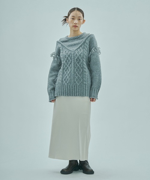 美品！スローブイエナ.ローズバッド.debydebo.ニット.フリンジ ROSE BUD（ローズバッド） ニット セーター バイカラーフリンジニット