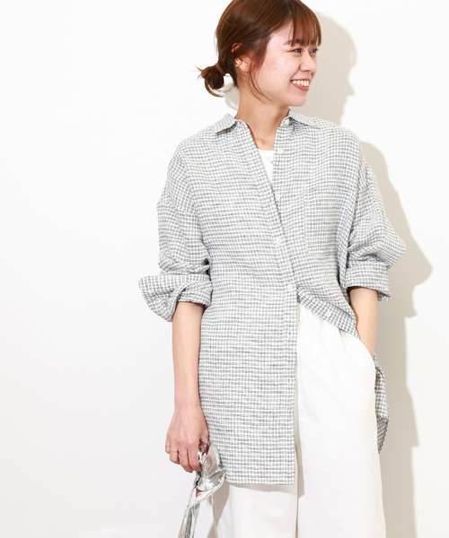 「JOURNAL STANDARD relume」 長袖シャツ FREE グレー レディース_画像2