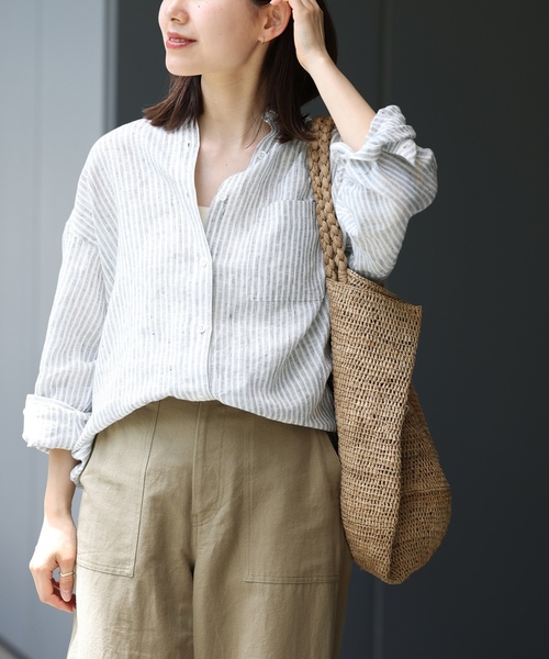 「JOURNAL STANDARD relume」 長袖シャツ FREE グレー レディース_画像3