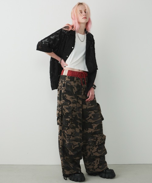 「AIVER」 カーゴパンツ SMALL カーキ メンズ_画像2