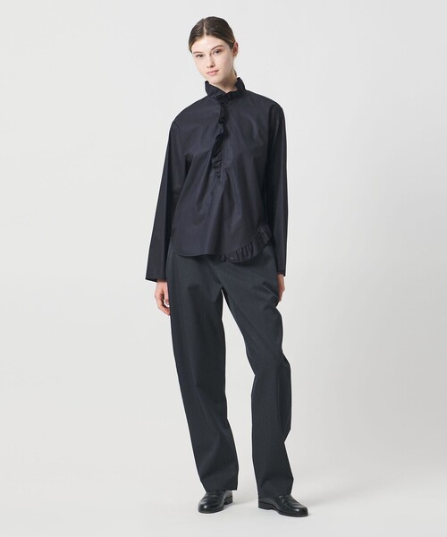 LOEFF（ロエフ） ブラウス シャツ 「LOEFF」コットン ブロード フリル