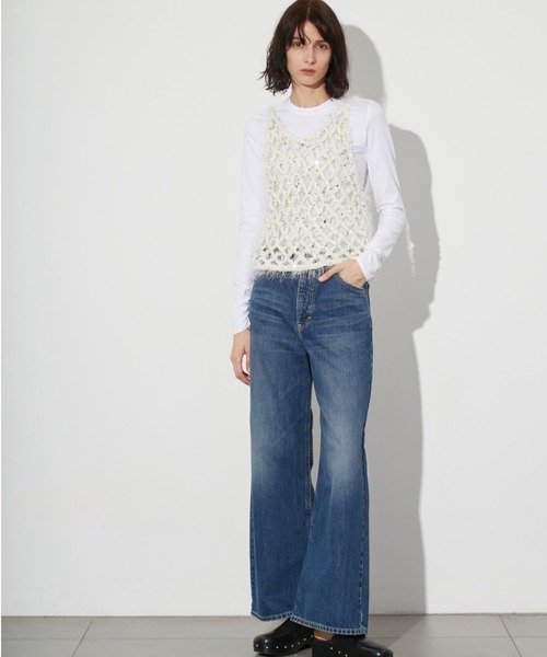 「styling/」 キャミソールニット FREE ブラック レディース_画像4