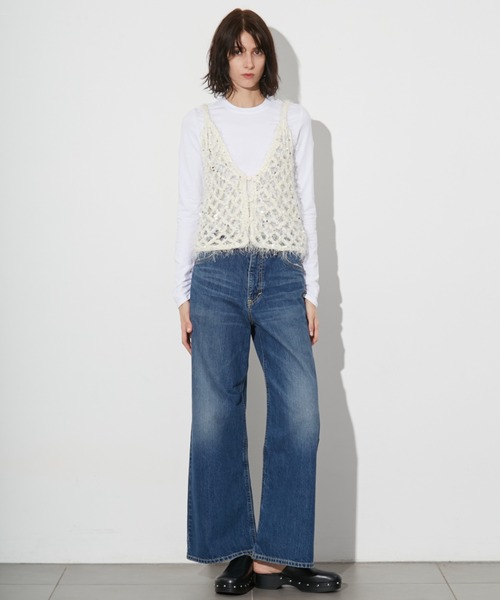 「styling/」 キャミソールニット FREE ブラック レディース_画像5