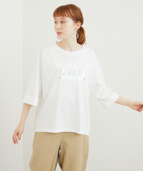 「CLOCHE」 半袖Tシャツ FREE ホワイト レディース_画像2