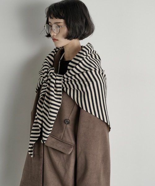 「THE YOn」 ストール FREE ホワイト×ブラック レディース_画像4