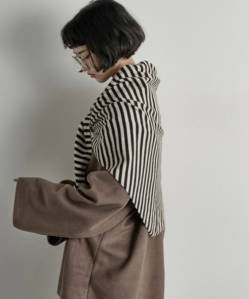 「THE YOn」 ストール FREE ホワイト×ブラック レディース_画像5