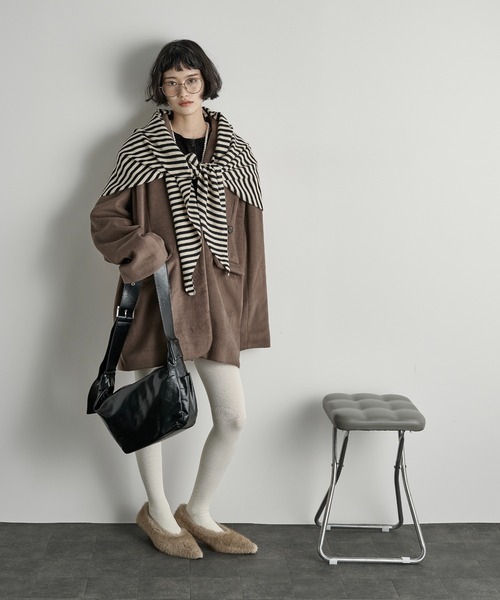 「THE YOn」 ストール FREE ホワイト×ブラック レディース_画像8