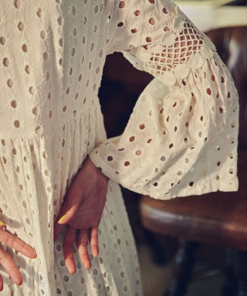 「Freada」 長袖ワンピース フリ- オフホワイト レディース_画像4