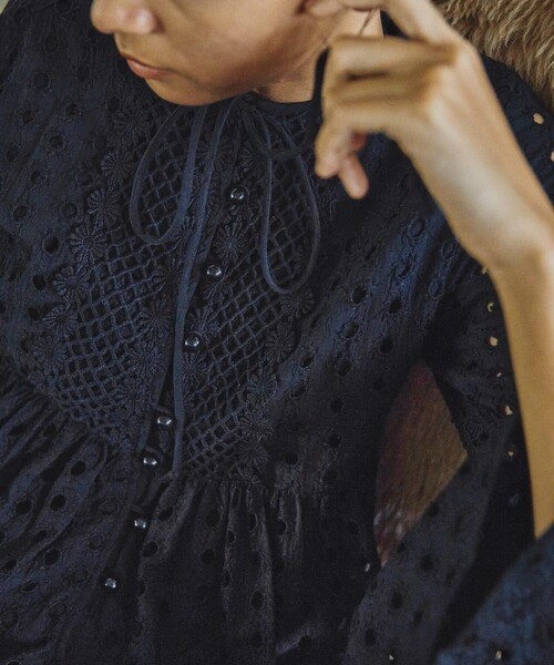 「Freada」 長袖ワンピース フリ- オフホワイト レディース_画像7