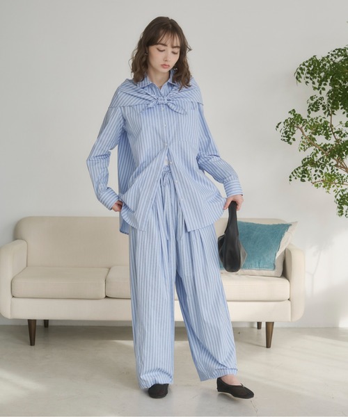 ANGIE ブラウス シャツ 「セットアップ対応」スカーフ付き オーバー