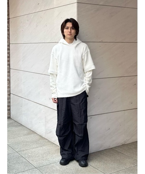 ワイドパンツ カーゴパンツ onegravity / ニータック カーゴパンツ メンズの画像