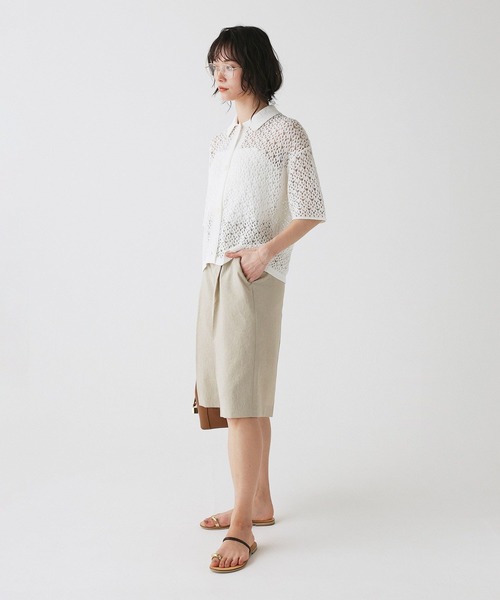 パンツ リネンライクシャンタンハーフパンツ「セットアップ対応」 レディース_12