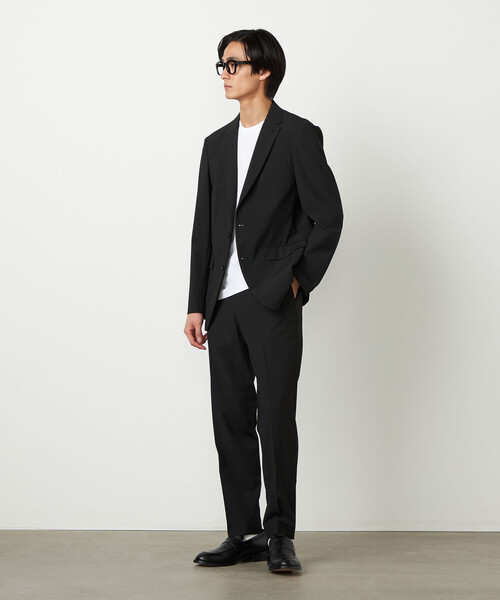 極美品 コムサイズム パンツスーツ ２点セット 黒 ブラック ウール混 春物 COMME CA ISM（コムサイズム） セレモニースーツ カジュアルスーツ
