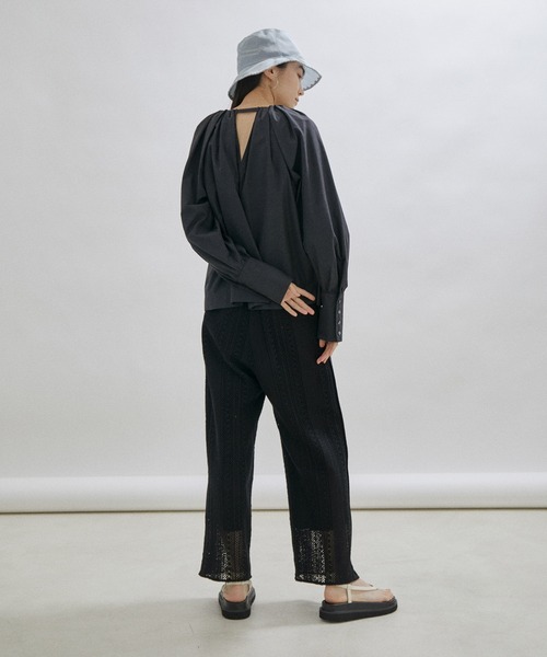 「SALON adam et rope'」 長袖ブラウス FREE ブラック レディース_画像8