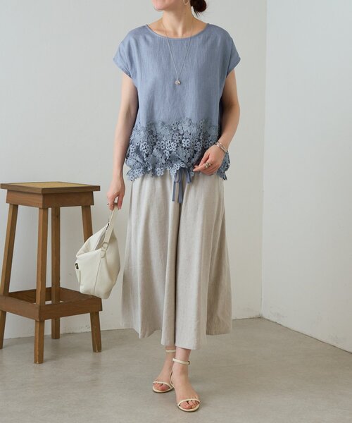 BEARDSLEY（ビアズリー） パンツ リネンウエストリブキュロット