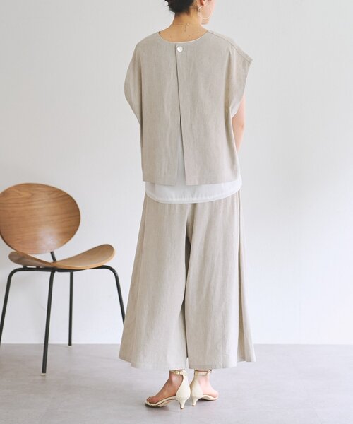 BEARDSLEY（ビアズリー） パンツ リネンウエストリブキュロット