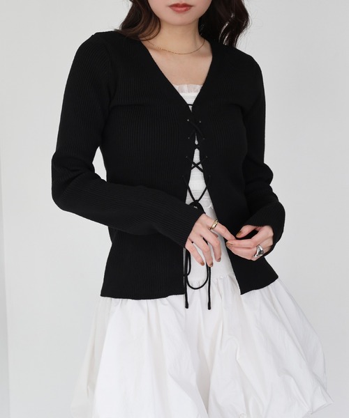 「Freesia by andme」 長袖ニット L ライトベージュ レディース_画像2