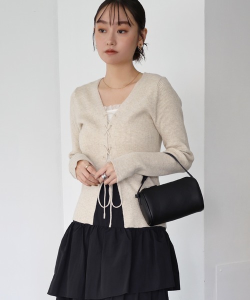 「Freesia by andme」 長袖ニット L ライトベージュ レディース_画像6