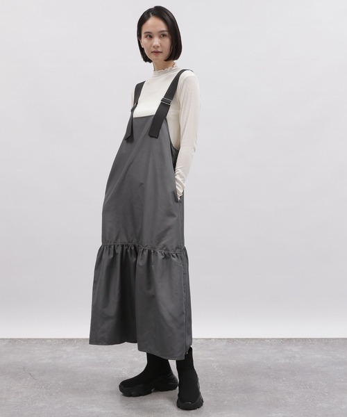 「LAKOLE」 サロペットスカート MEDIUM チャコールグレー レディース_画像6