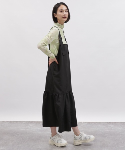 「LAKOLE」 サロペットスカート MEDIUM チャコールグレー レディース_画像8