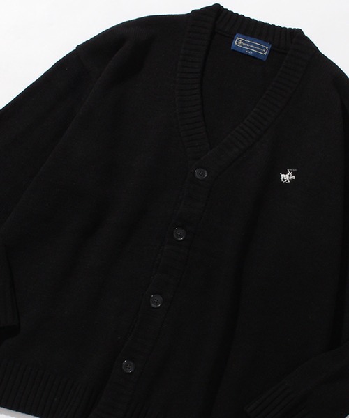 「BEVERLY HILLS POLO CLUB」 ニットカーディガン L グレー メンズ_画像8