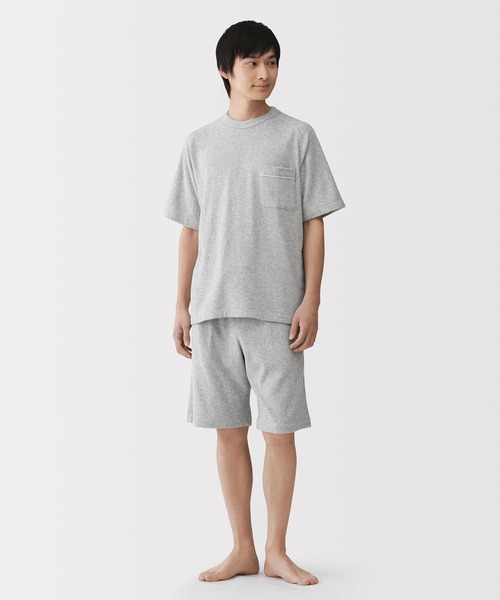 無印良品（MUJI） パジャマ 紳士 着るタオル 両面パイル 半袖パジャマ