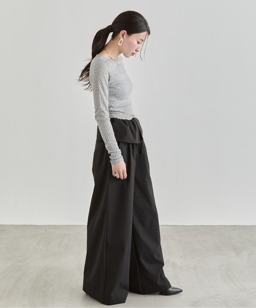 NUJOH ワイドパンツ パンツ Layer Waist Wide Pants / レイヤー