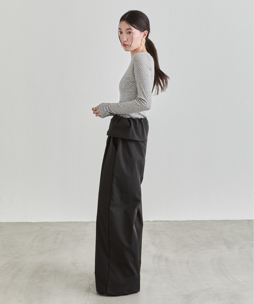 NUJOH ワイドパンツ パンツ Layer Waist Wide Pants / レイヤー
