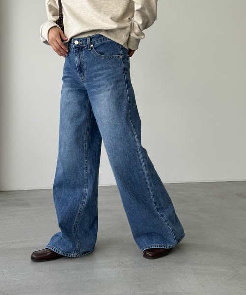 「CANAL JEAN」 デニムパンツ SMALL インディゴブルー レディース_4