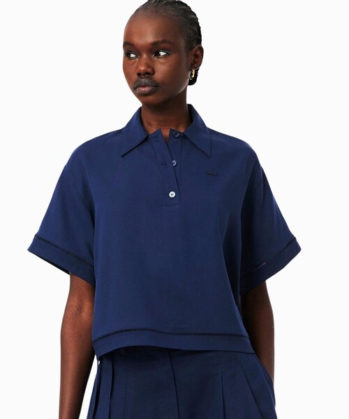 LACOSTE（ラコステ） ブラウス シャツ リヨセル×リネンブレンドツイル