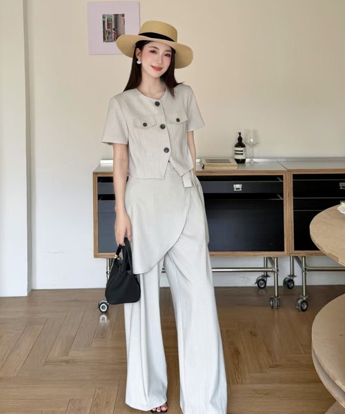 DRESS+（ドレスプラス） セットアップ ショートジャケット パンツ 