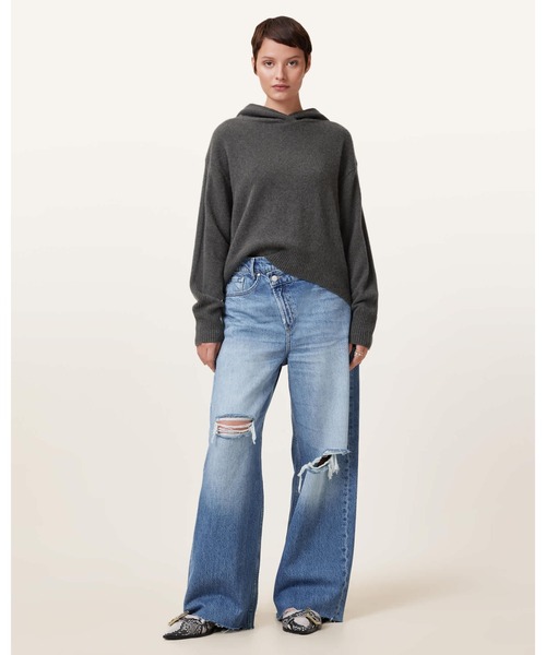ワイドパンツ ジーンズ デニム デニムパンツ レディースの画像