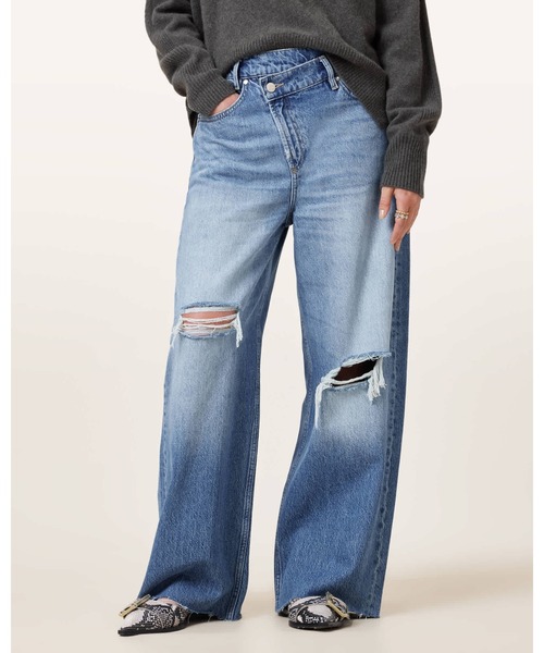 ワイドパンツ ジーンズ デニム デニムパンツ レディースの画像