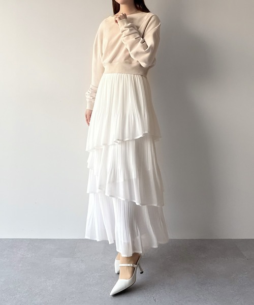 「mipiarl」 スカート MEDIUM ピンクベージュ レディース_画像3