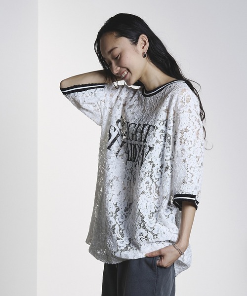 「OKIRAKU」 半袖ブラウス ONE SIZE ホワイト レディース_画像3