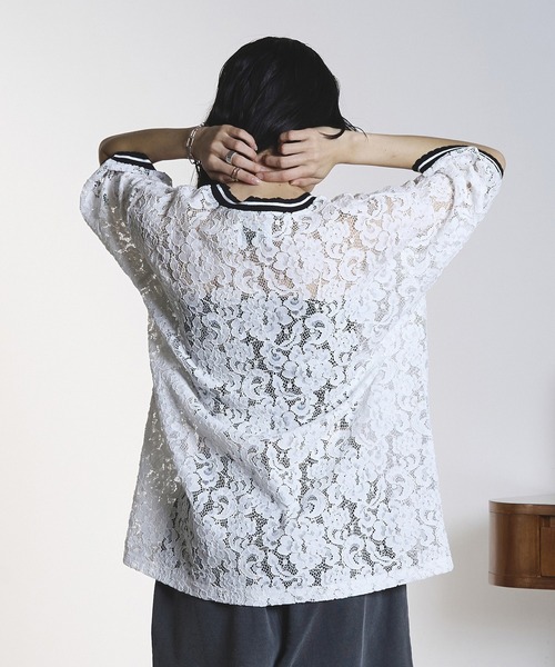 「OKIRAKU」 半袖ブラウス ONE SIZE ホワイト レディース_画像4