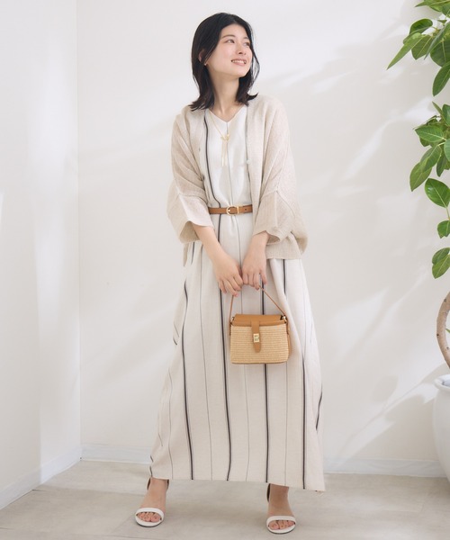 「KATHARINE ROSS」 ノースリーブワンピース MEDIUM ベージュ レディース_画像6