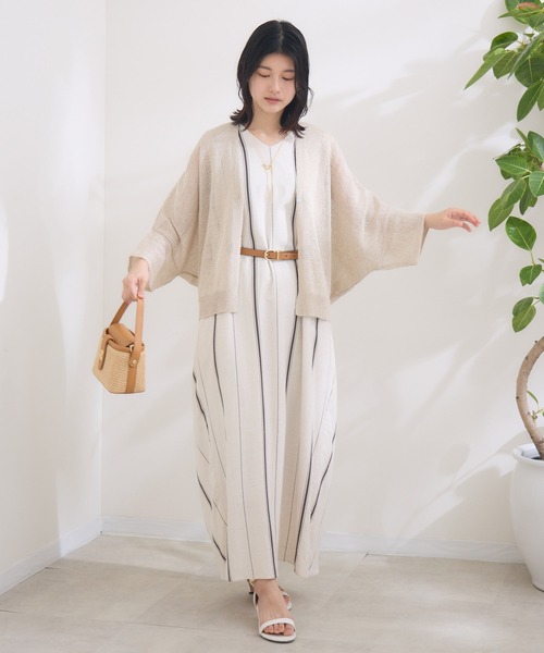 「KATHARINE ROSS」 ノースリーブワンピース MEDIUM ベージュ レディース_画像7