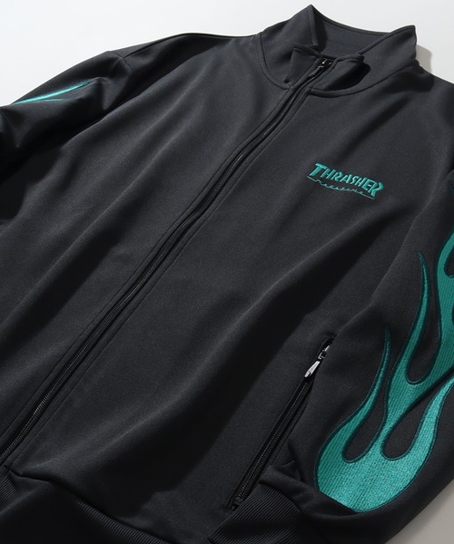 「THRASHER」 ジャージブルゾン M ブラック メンズ_画像7