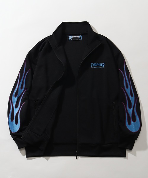 「THRASHER」 ジャージブルゾン M ブラック メンズ_画像9