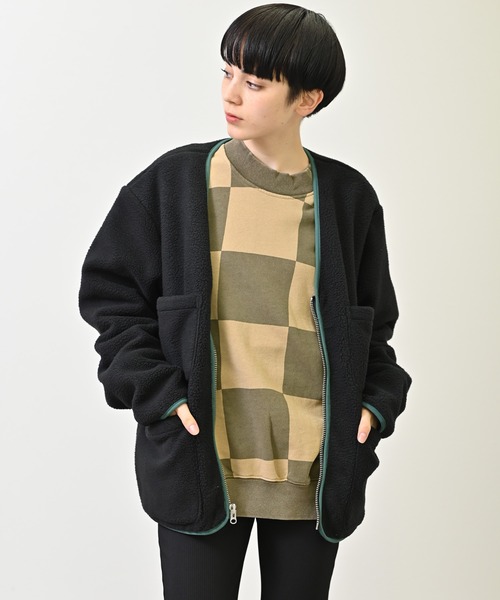 カーディガン STUSSY (ステューシー) POLAR フリース長袖カーディガン