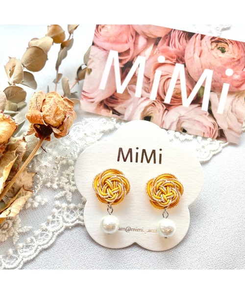 TONE（トネ） サージカルステンレス ピアス 「MiMi」水引とコットン