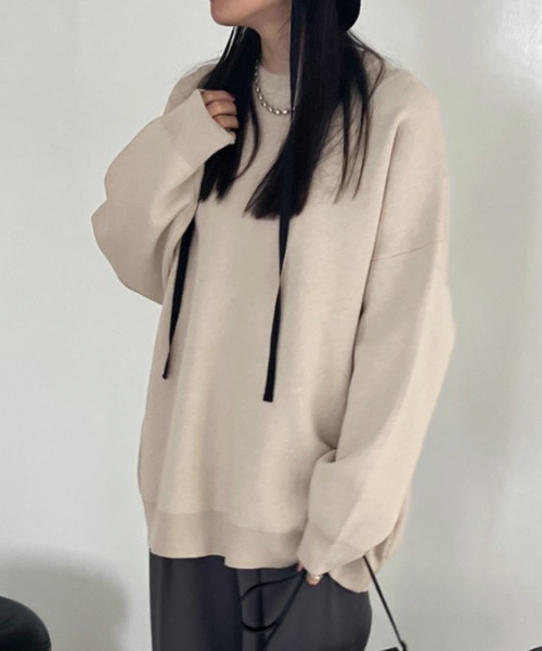 JEANASIS ニット セーター 12G Wジャガードボリュームスリーブ