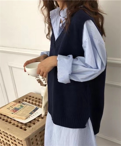 Dream garden（ドリームガーデン） ベスト ジレ バックロング サイド